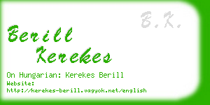 berill kerekes business card